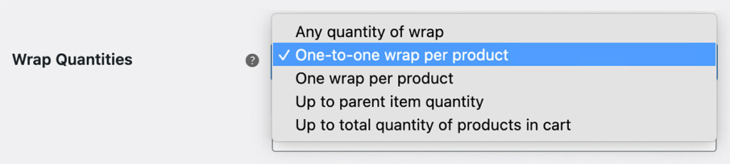 gift wrap product wrapping woocommerce ratios setting screenshot